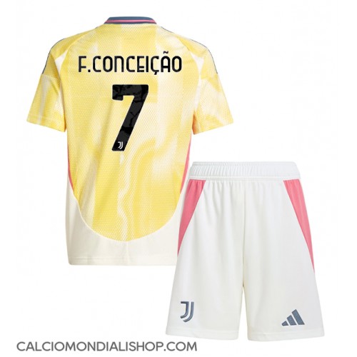 Maglie da calcio Juventus Francisco Conceicao #7 Seconda Maglia Bambino 2024-25 Manica Corta (+ Pantaloni corti)